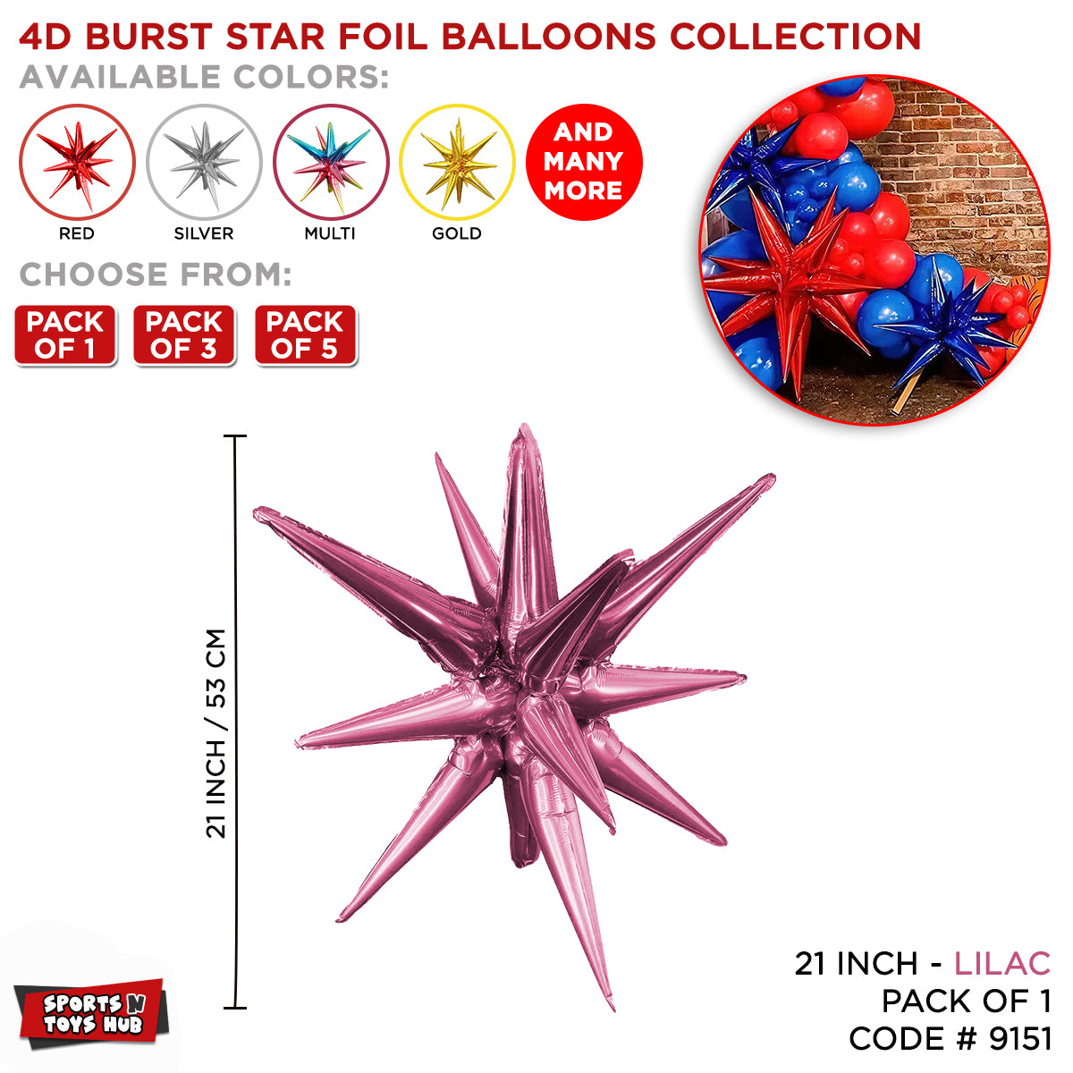 Foil Balloon Shapes Collection - Orchid Pink