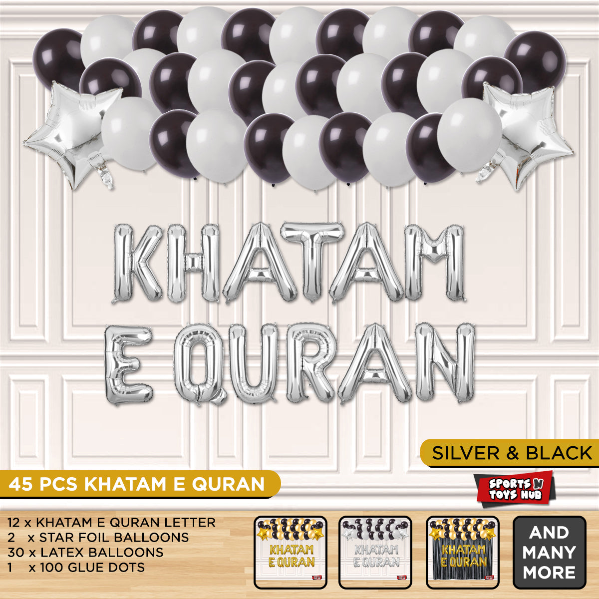 Khatam - e - Quran Foil Letter Garland Theme Collection