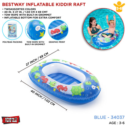 Bestway Inflatable Kiddie Raft Baby Boat Watercraft Inflatable Swim Boat - 34037