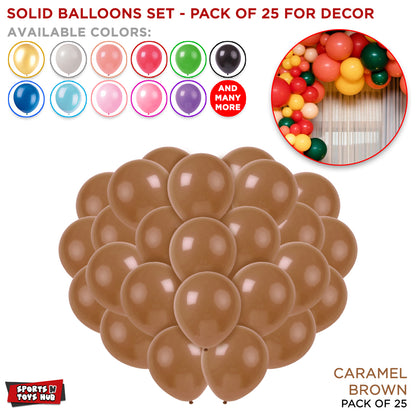 1.5 Gram Solid Latex 10 Inch Round Balloons - 25 Pcs