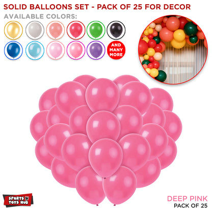 1.5 Gram Solid Latex 10 Inch Round Balloons - 25 Pcs