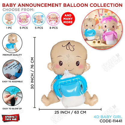 Baby Boy with Feeder 4D Foil Balloon