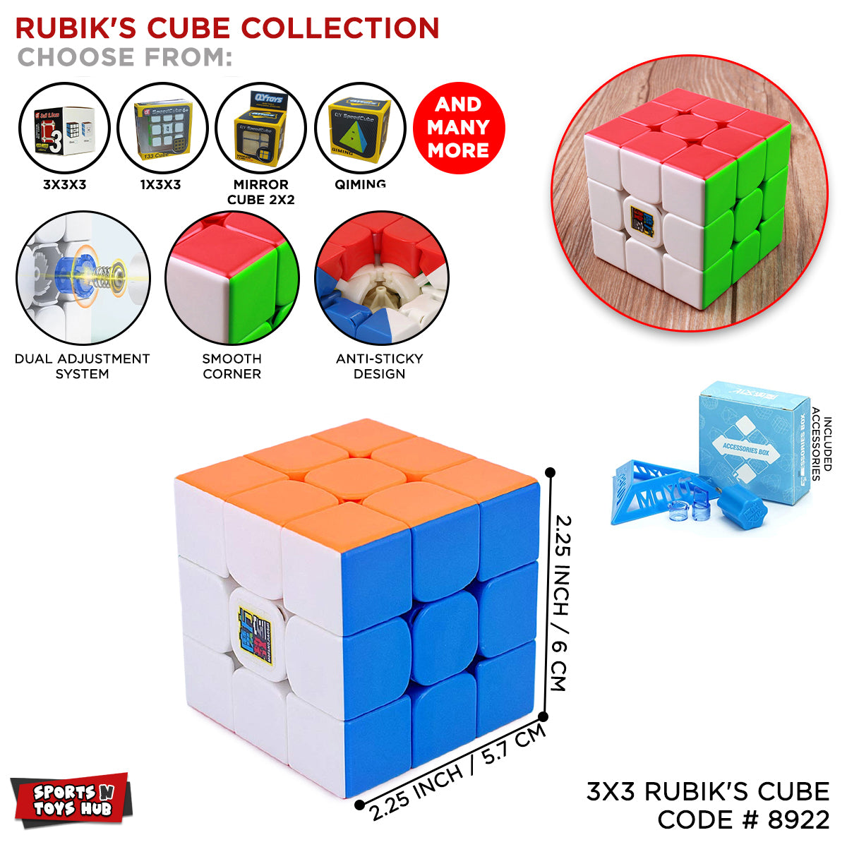 Moyu RS3M 3x3 Rubik's Magnetic Core Speed Cube Sticker-less Shade Magic Built-in Magnet Cube Puzzle Toy