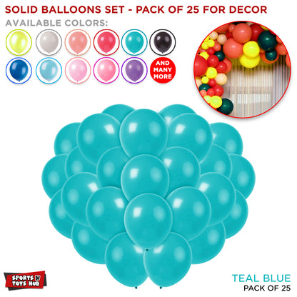 1.5 Gram Solid Latex 10 Inch Round Balloons - 25 Pcs