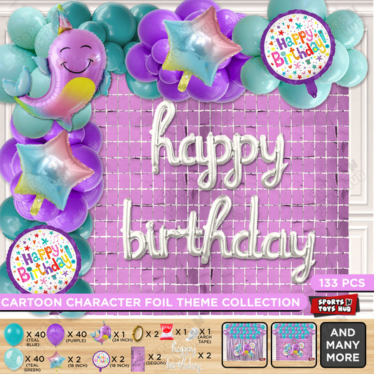 Nar Whale Cursive Foil Letter Balloon Arch Theme
