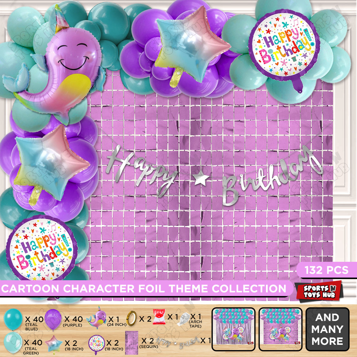 Nar Whale Cursive Card Banner Balloon Arch Theme