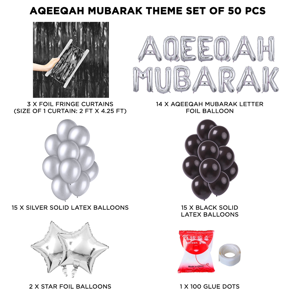 Khatam - e - Quran Foil Letter Curtain Theme Collection