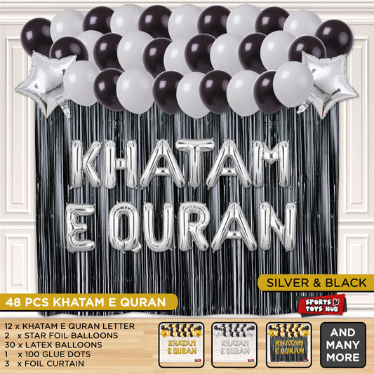 Khatam - e - Quran Foil Letter Curtain Theme Collection