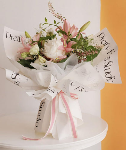 Happy Day White BOPP Flower Wrapping Sheets Pack of 20 – Waterproof Floral Bouquet Wrap for Fresh Flowers, Wedding Decorations, Florist Supplies, Gift Wrapping & Flower Packaging