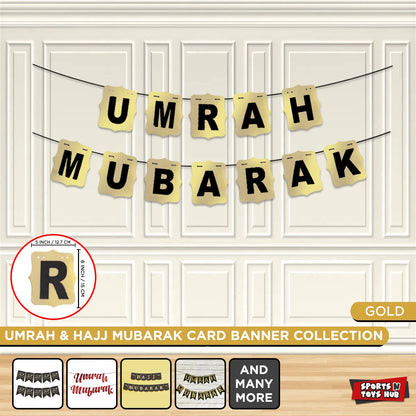 Umrah Mubarak Shinny Gold Banner
