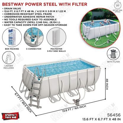 Bestway 2010 mm x 1220 mm x 4120 mm mm Power Steel Rectangular Pool - 56456