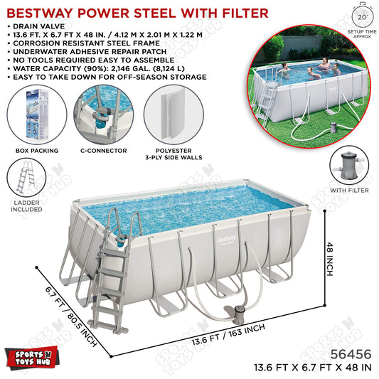 Bestway 2010 mm x 1220 mm x 4120 mm mm Power Steel Rectangular Pool - 56456