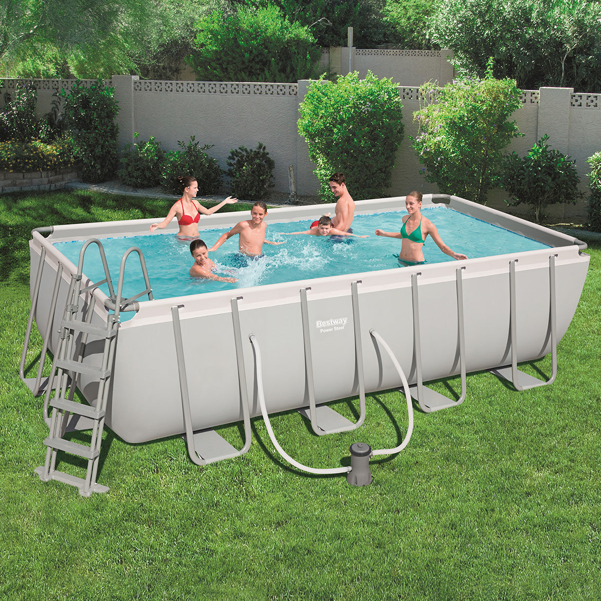 Bestway 2440 mm x 1220 mm x 4880 mm Power Steel Rectangular Pool - 56670