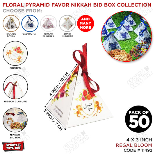 Regal Bloom Pyramid Favor Box