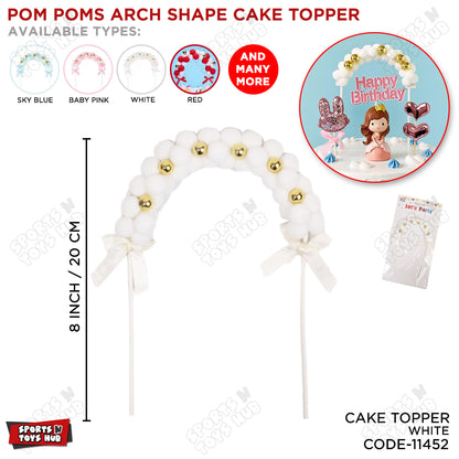 Round Pom Pom Arch Cake Topper