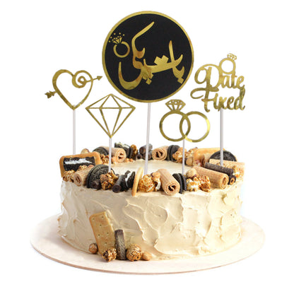 Baat Pakki Cardboard Cake Topper - Pack Of 5