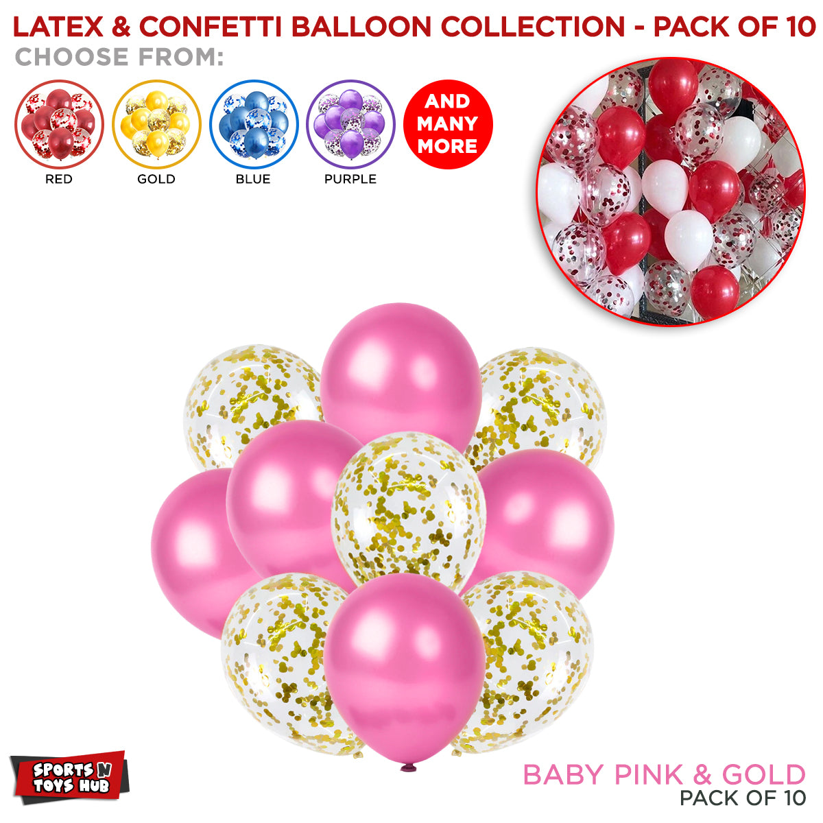Chrome Latex Round Balloons Collection - 10 Pcs