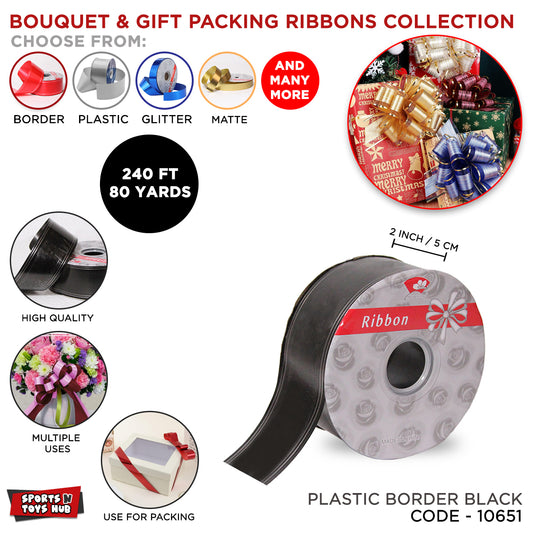 2 Inch x 80 Yards – Matte Finish Curling Ribbon with Pin Line Border Edge for Bouquet Wrapping