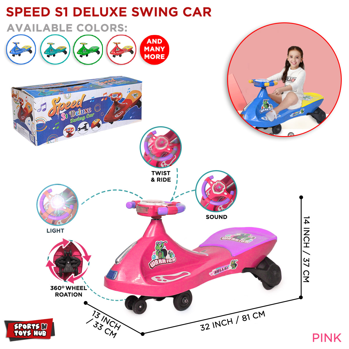 Speed S1 Swing Wiggle Car For Kids Push Car For Toddlers