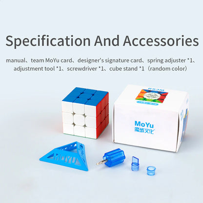Moyu RS3M 3x3 Rubik's Magnetic Core Speed Cube Sticker-less Shade Magic Built-in Magnet Cube Puzzle Toy