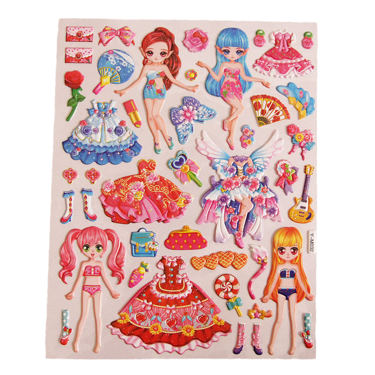 3D Cartoon Character Barbie Doll Stickers
