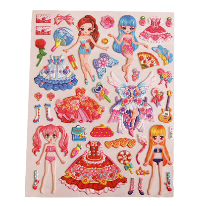 3D Cartoon Character Barbie Doll Stickers