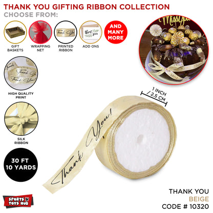 Thank You Printed Satin Ribbon - 1 Inch / 9 Yards
