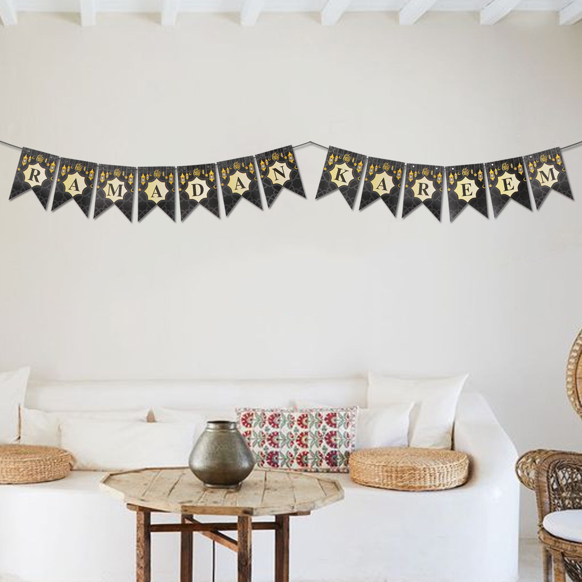 Ramadan Kareem Black Card Banner