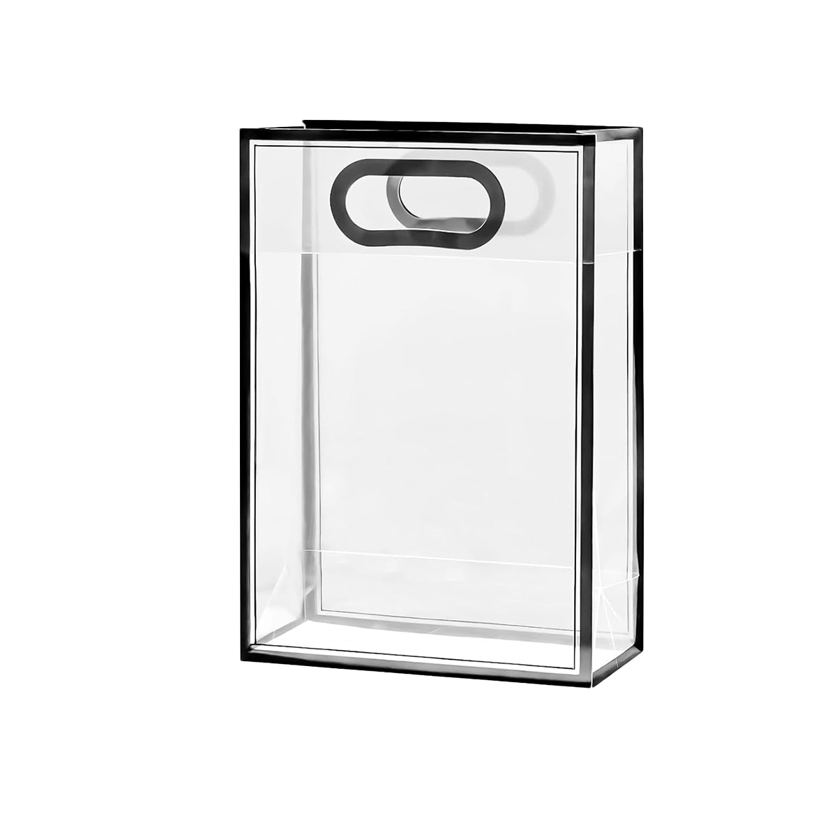 PVC Transparent D-Cut Handle Gift Bags – Multipurpose Clear Colored Edge Bags - Pack of 10
