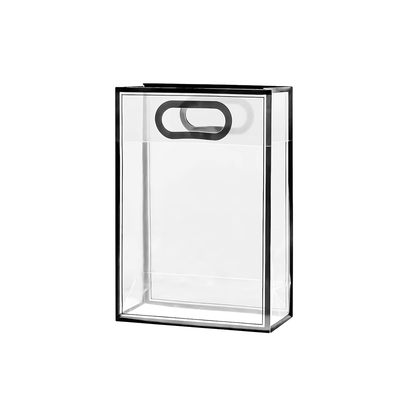 PVC Transparent D-Cut Handle Gift Bags – Multipurpose Clear Colored Edge Bags - Pack of 10