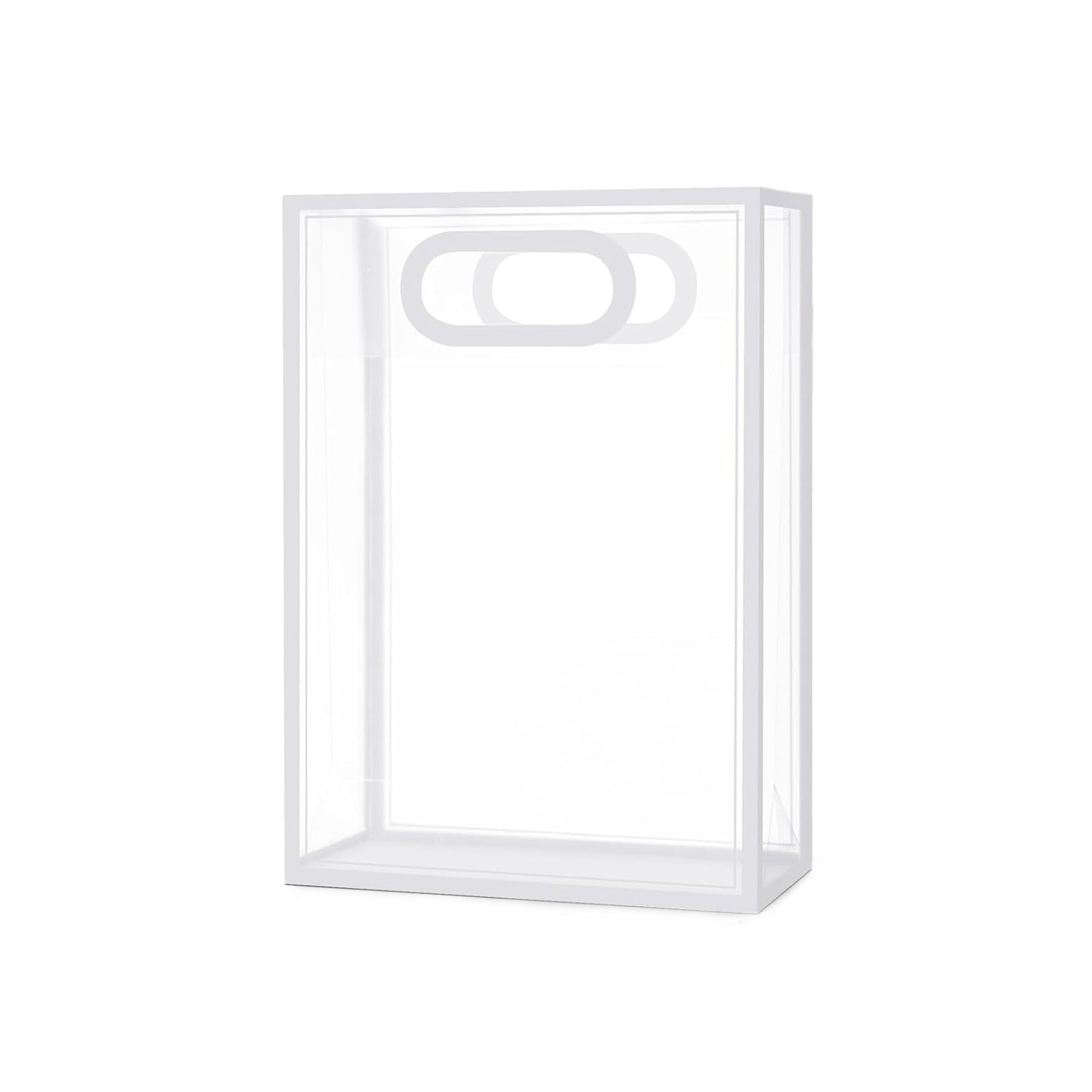 PVC Transparent D-Cut Handle Gift Bags – Multipurpose Clear Colored Edge Bags - Pack of 10