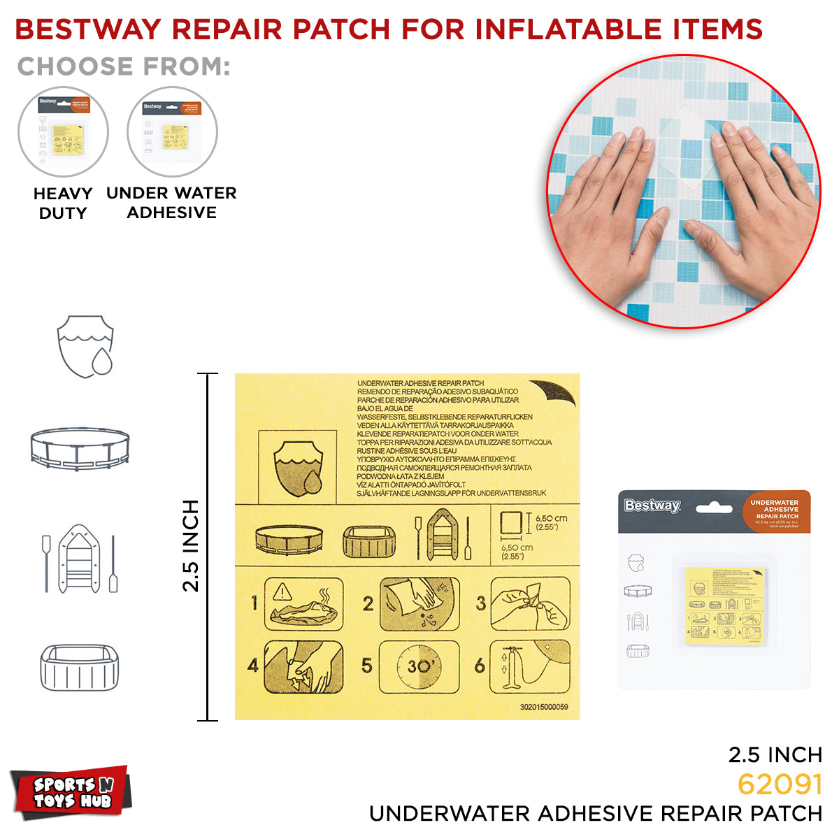 Bestway Underwater Adhesive Repair Patch
