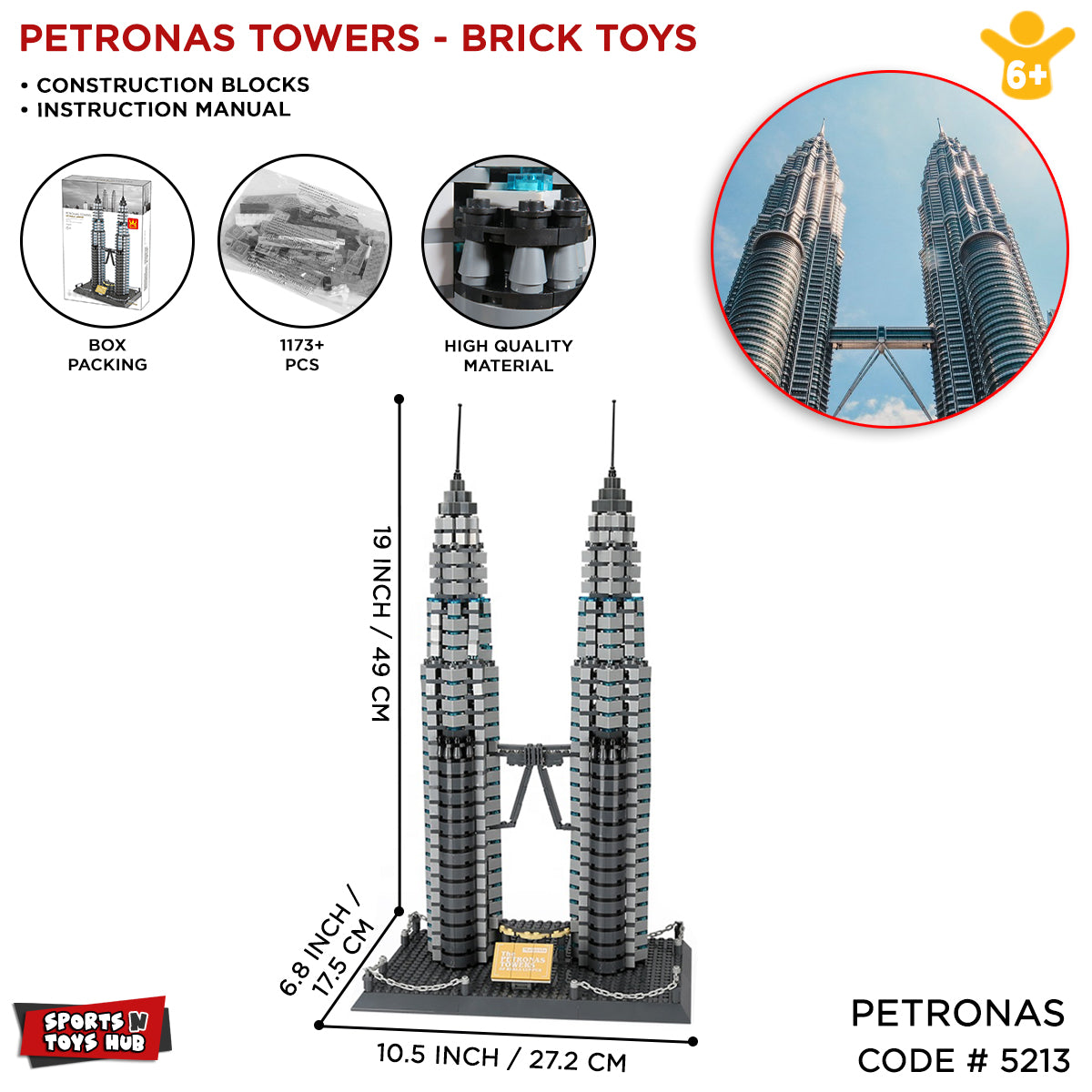 Petronas Twin Towers Construction Building Blocks - 5213