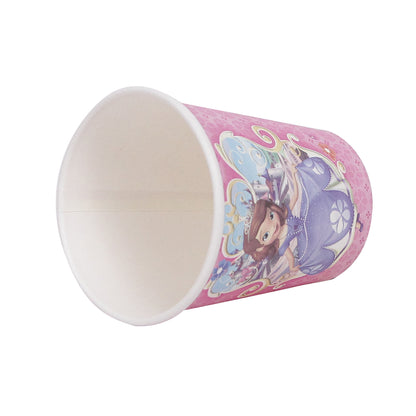 Princess Sofia Printed Cartoon Character Disposable Paper Glasses for Birthday Parties - Pack of 10