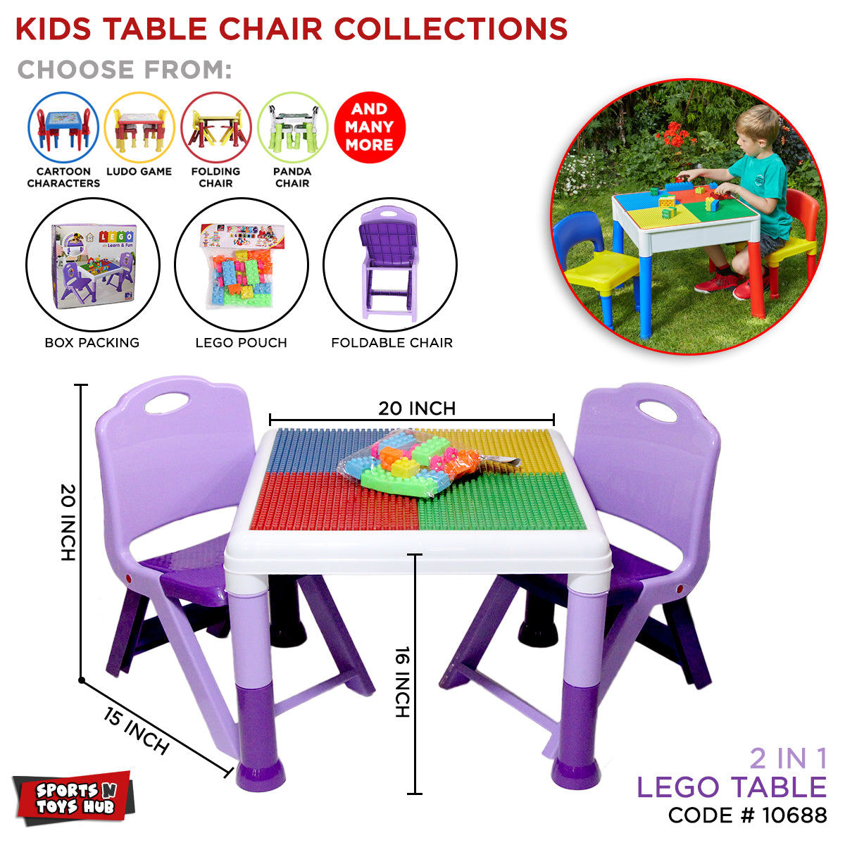 In Lego Kids Table and Chair Set