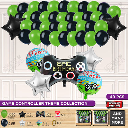 Game Controller Foil Balloon Garland Theme - Green & Black