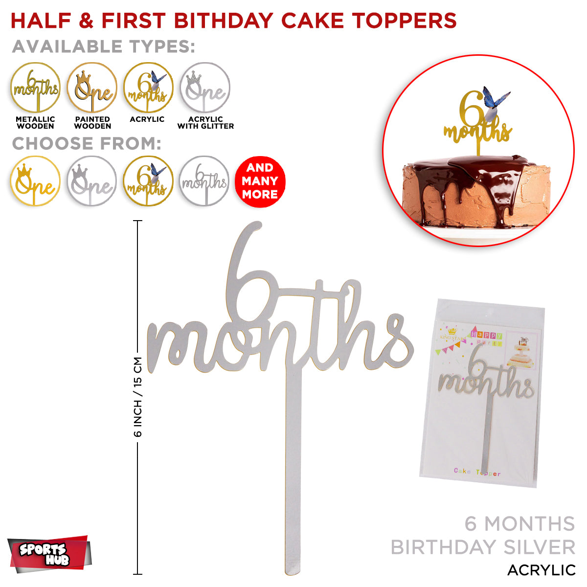 Month Topper 6 Month Acrylic Cake Topper Collection – Sports n Toys Hub