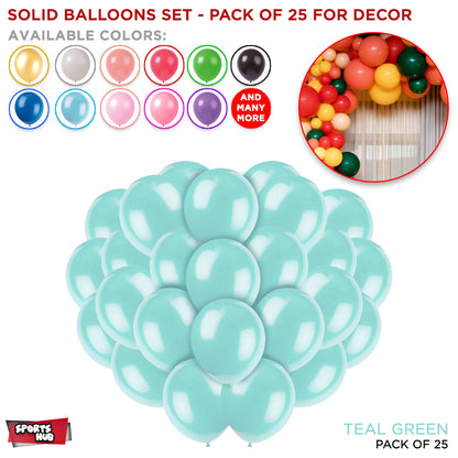 1.5 Gram Solid Latex 10 Inch Round Balloons - 25 Pcs