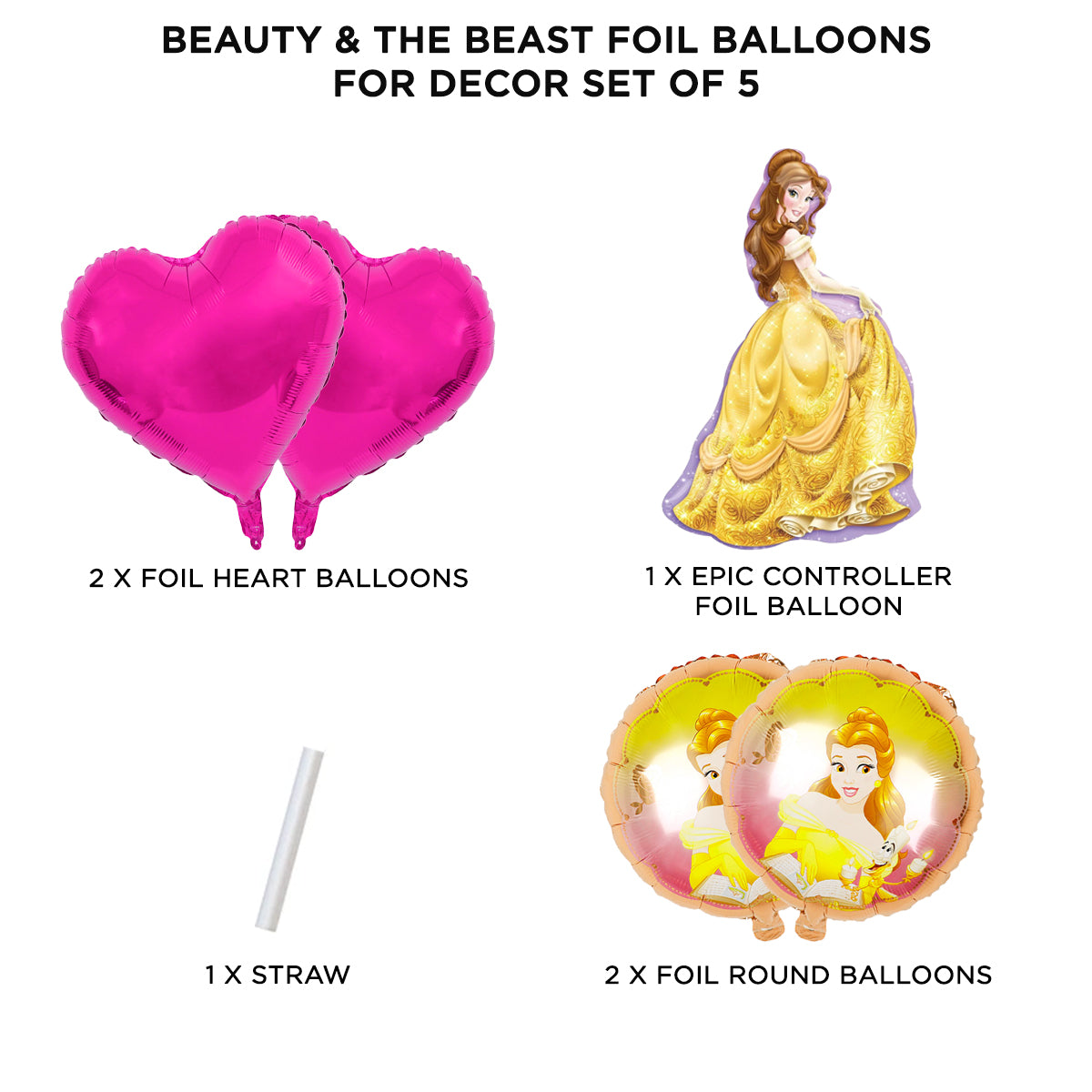 Princess Belle Be@uty & The Be@st Foil Balloon Set