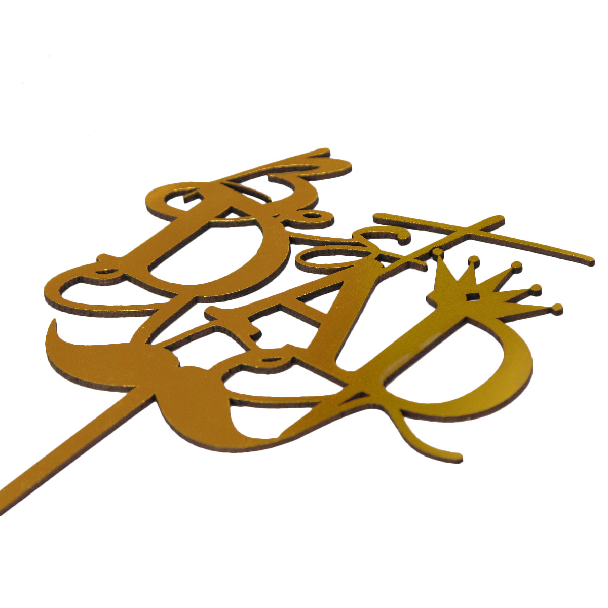 Best Dad Painted Wooden Cake Topper