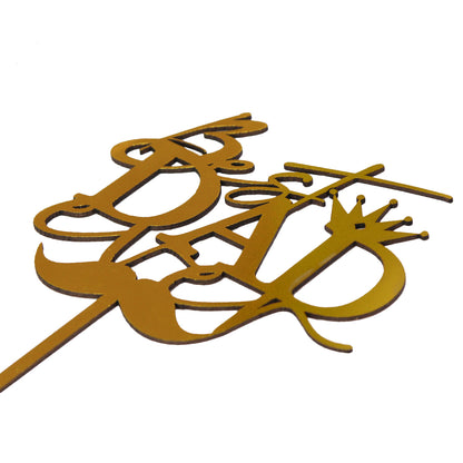 Best Dad Painted Wooden Cake Topper