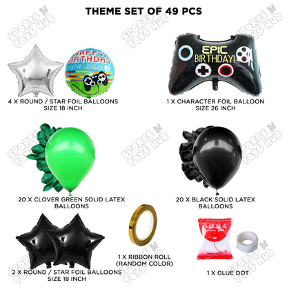 Game Controller Foil Balloon Garland Theme - Green & Black