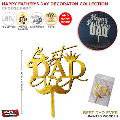Best Dad Painted Wooden Cake Topper