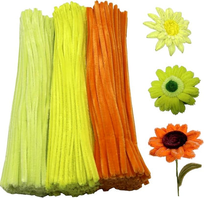 Fuzzy Pipe Cleaners Craft Stems 100 Pcs – 7-8mm Thick x 30cm Chenille Sticks for DIY Crafts, Kids Art Projects, School Activities, Handmade Flowers, Decorations & Creative Craft Supplies