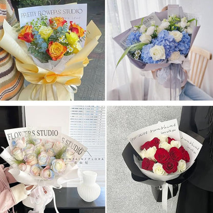 Happy Day White BOPP Flower Wrapping Sheets Pack of 20 – Waterproof Floral Bouquet Wrap for Fresh Flowers, Wedding Decorations, Florist Supplies, Gift Wrapping & Flower Packaging