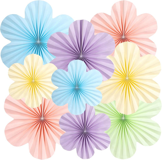 Pastel Flower Party Decorations Paper Fans