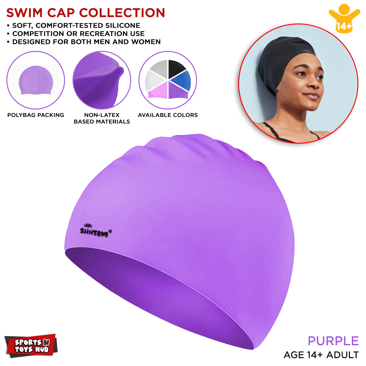 Swimming Silicone Cap Free Size For Adults and Kids Swimmers