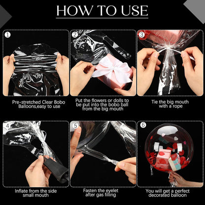 30 Inch Clear PVC BOBO Open Mouth Stuffing Balloon