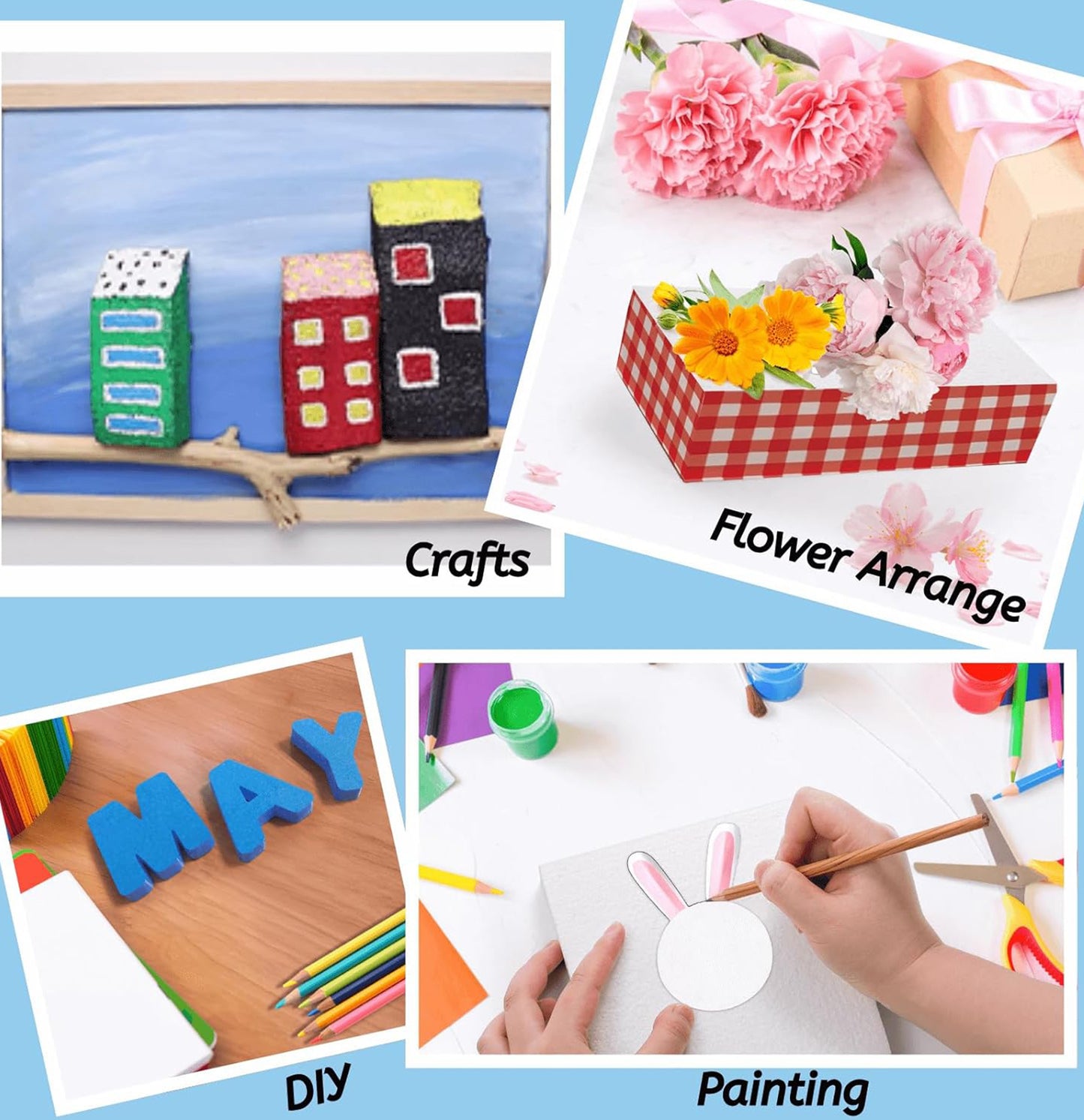 Thermocol Foam Blocks for Arts & Crafts – Lightweight Polystyrene Craft Blocks for DIY, School Projects & Floral Arrangements