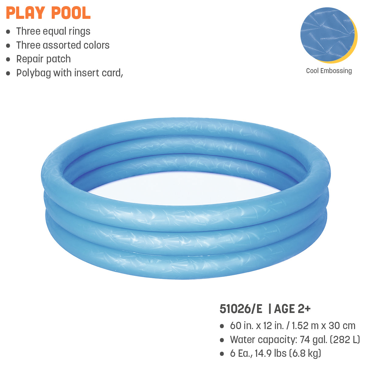 Bestway 5 Ft IInflatable Play Swimming Pool For Kids - 51026